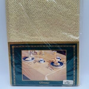 Bardwil Linens Gold Glimmer Textured Square Tablecloth 52" x 52"